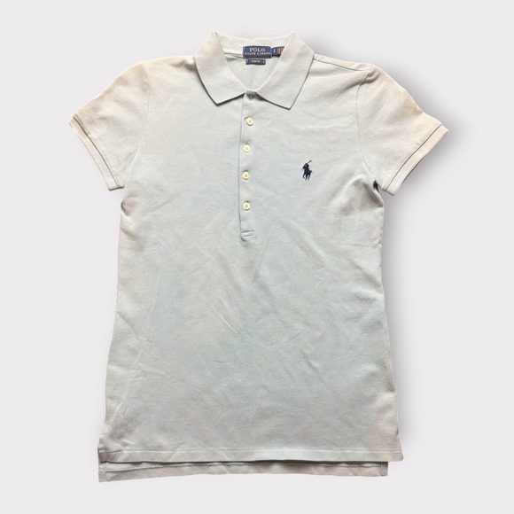 Polo Ralph Lauren Tops - Polo Ralph Lauren Womens Slim Fit Polo Shirt Light Blue Cotton Size S Small